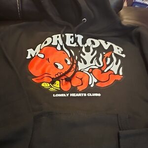 Black Hoodie with Red Graphic